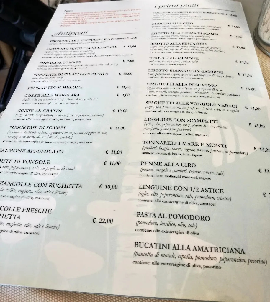 Menu_Ristorante La Lampara da Ciro_Fiumicino-Isola Sacra_immagine_4