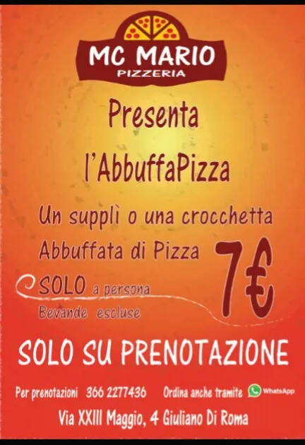 Menu_Mc Mario Pizzeria_Giuliano di Roma_immagine_1
