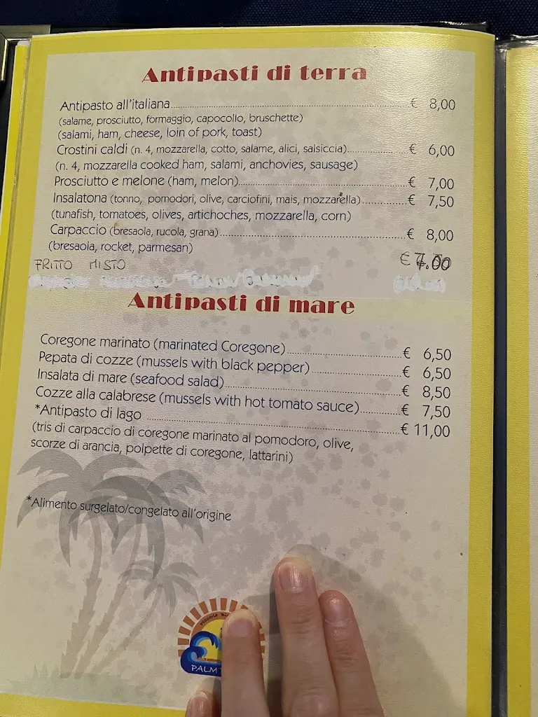 Menu_Palm Beach_Grotte di Castro_immagine_1