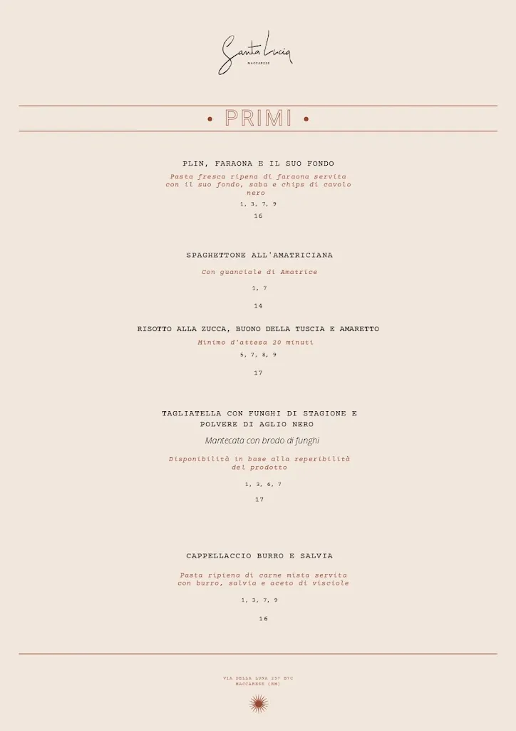 Menu_Santa Lucia Maccarese_Fregene_image_1