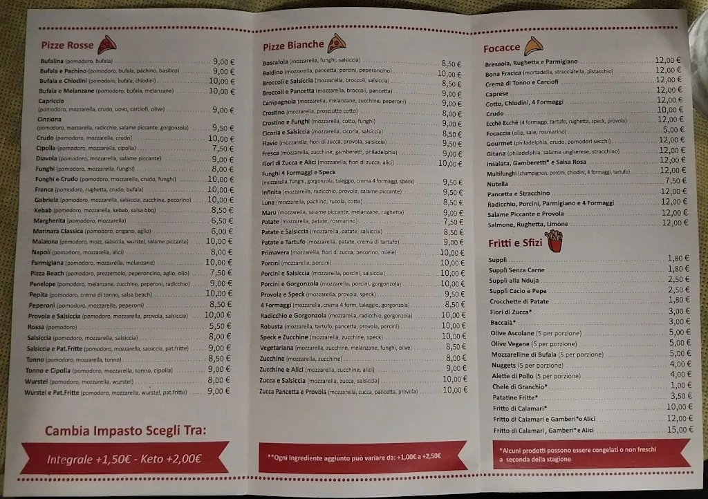 Menu_Pizza Beach_Fregene_image_1