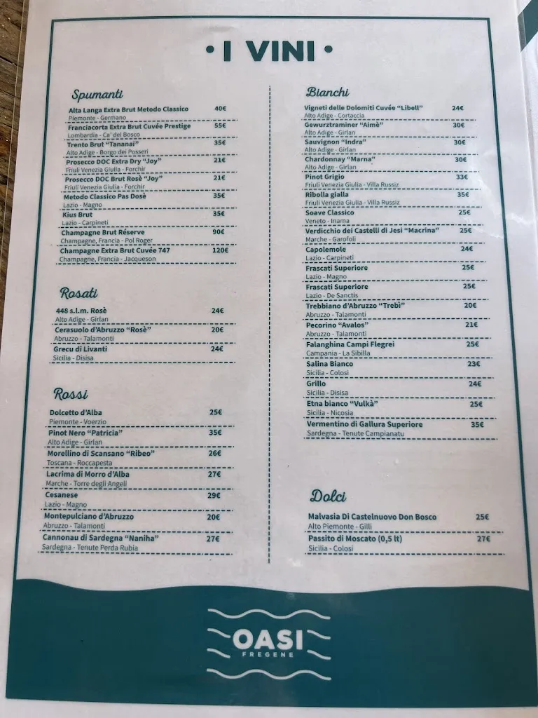 Menu_Ristorante Oasi Fregene_Fregene_image_3