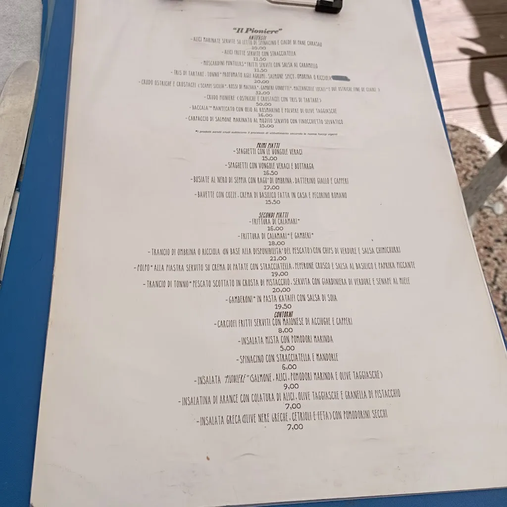Menu_Il Pioniere_Fregene_image_1