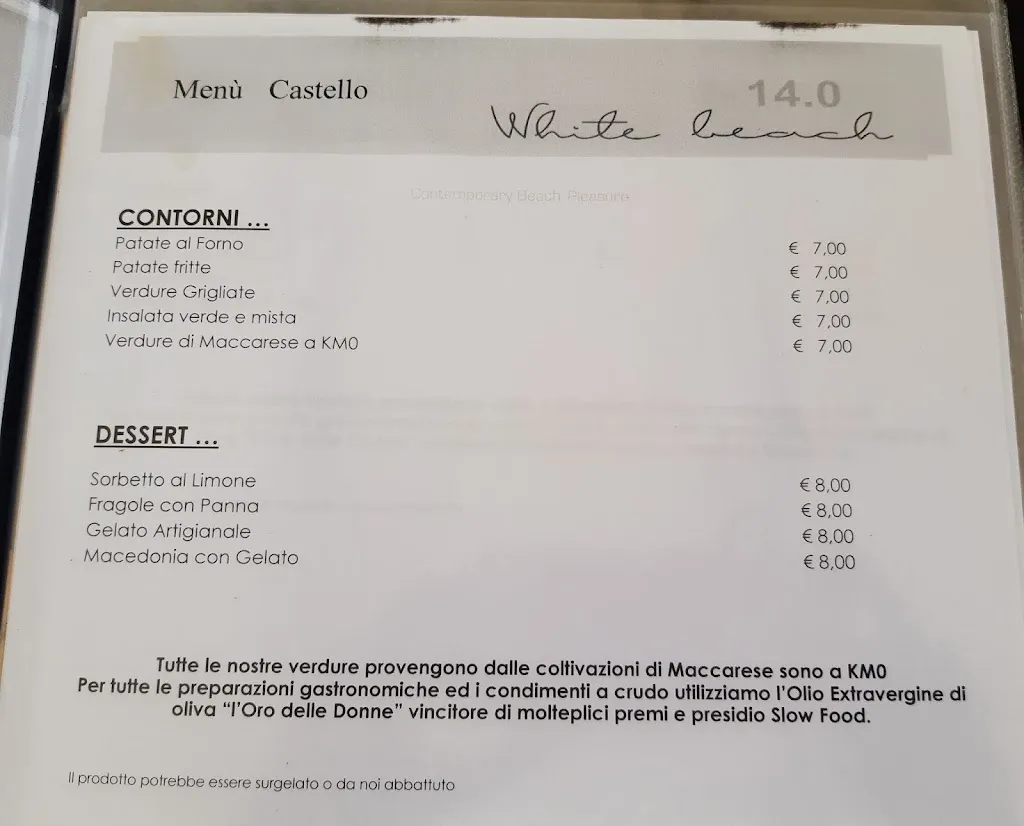 Menü_Castello Miramare Maccarese_Fregene_Bild_1