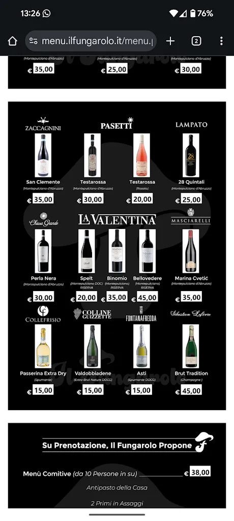 Menu_Ristorante Albergo Il Fungarolo_Villa Celiera_image_1