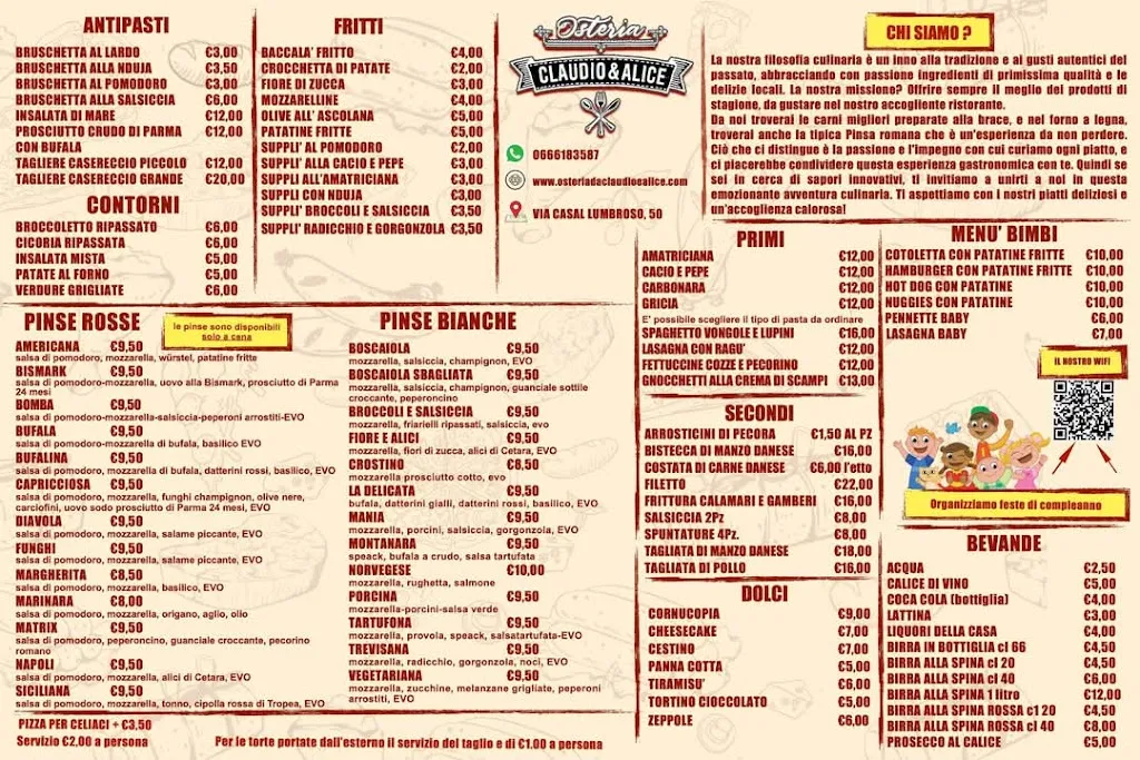 Menu_OSTERIA da Claudio e Alice_La Massimina-Casal Lumbroso_image_1