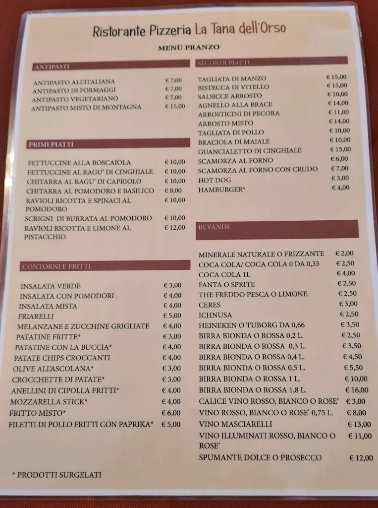 Menu_Ristorante Pizzeria La Tana Dell'Orso_Villalago_immagine_1