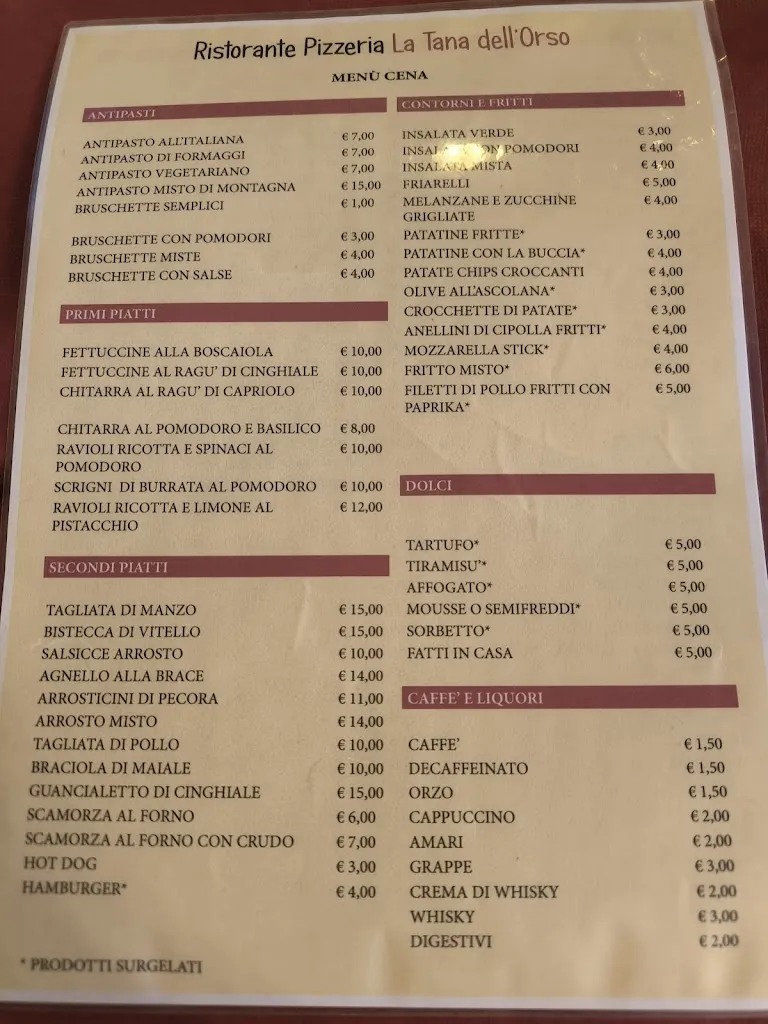 Menu_Ristorante Pizzeria La Tana Dell'Orso_Villalago_immagine_2