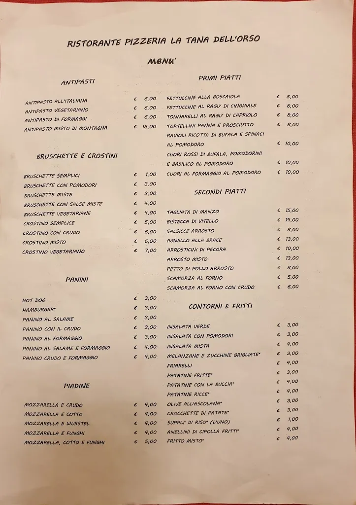 Menu_Ristorante Pizzeria La Tana Dell'Orso_Villalago_immagine_4