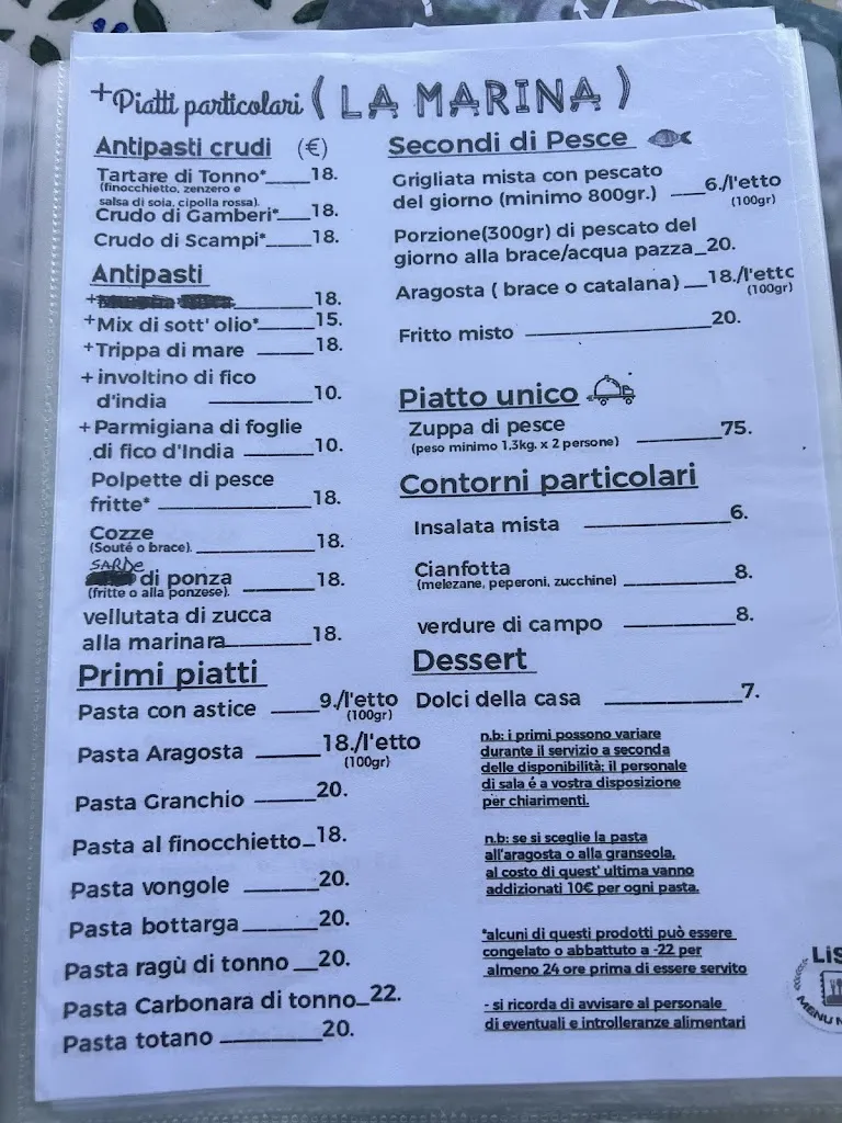 Menü_La Marina_Le Forna_Bild_2