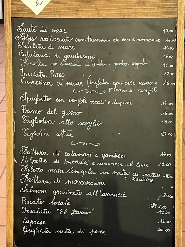Menu_Stabilimento balneare & ristorante El Pareo_Marina San Nicola_image_1
