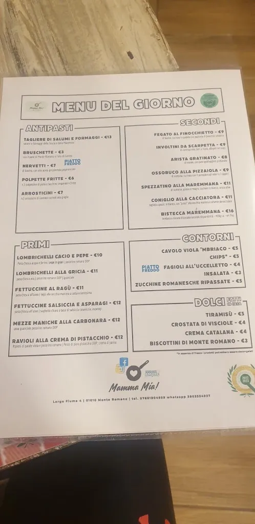 Menu_Mamma Mia! Trattoria_Monte Romano_image_2