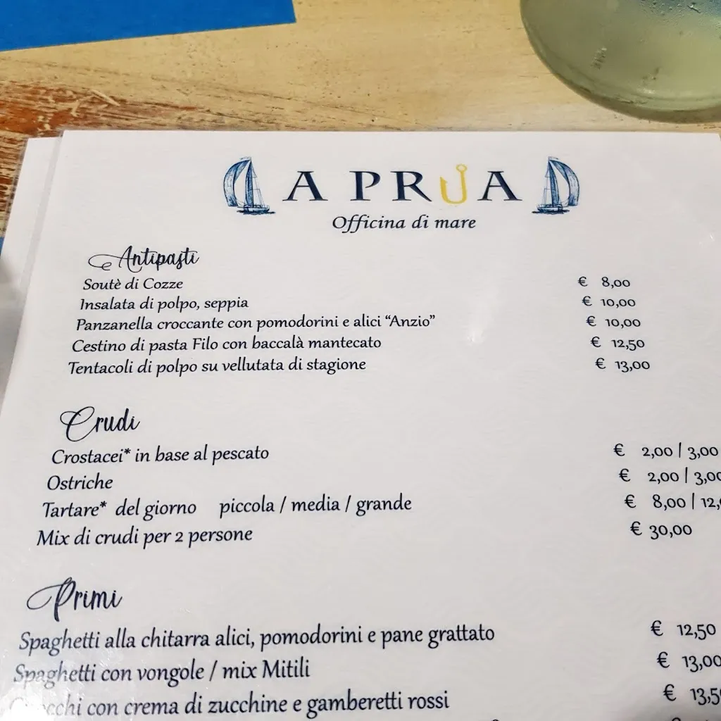 Menu_A Prua - ristorante di pesce_Monte Porzio Catone_image_1