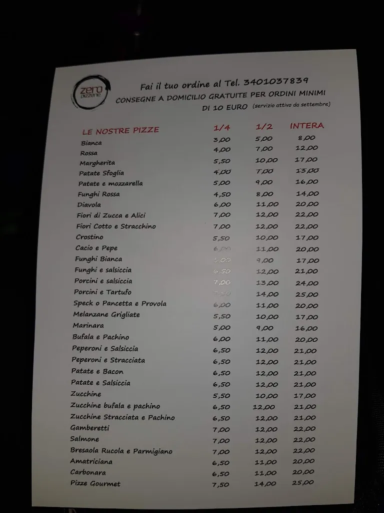 Menu_Zero Pizzerie_Monte Porzio Catone_immagine_1