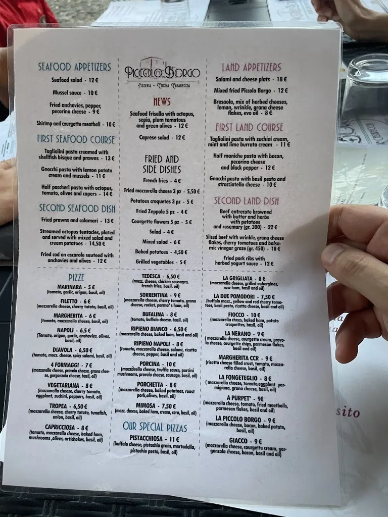 Menü_Pizzeria Ristorante Piccolo Borgo_Minturno_Bild_1