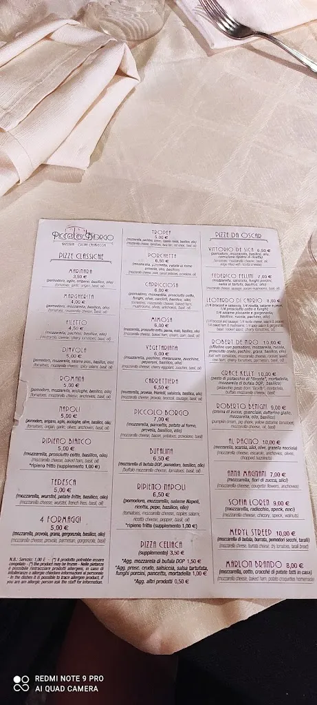 Menü_Pizzeria Ristorante Piccolo Borgo_Minturno_Bild_2