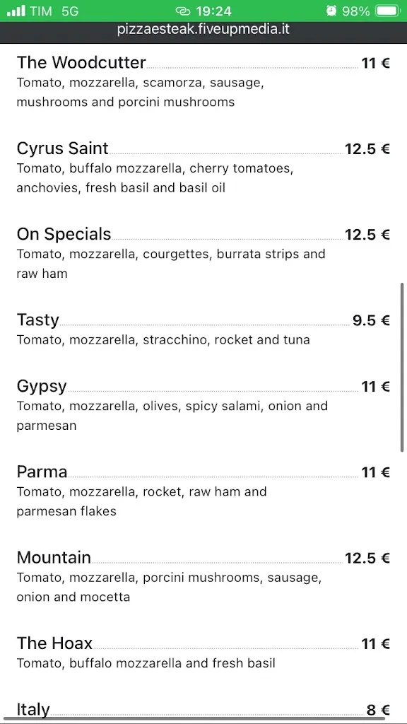 Menu_Ristorante Pizza & Steak_Antey-Saint-Andrè_image_1