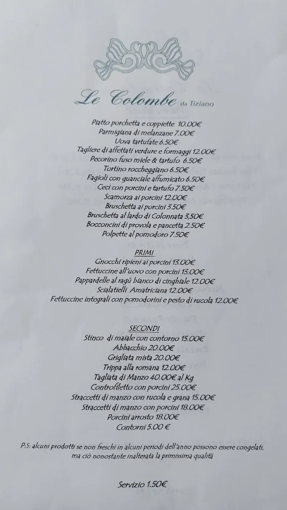 Menu_Ristorante Le Colombe Nemi_Nemi_immagine_1