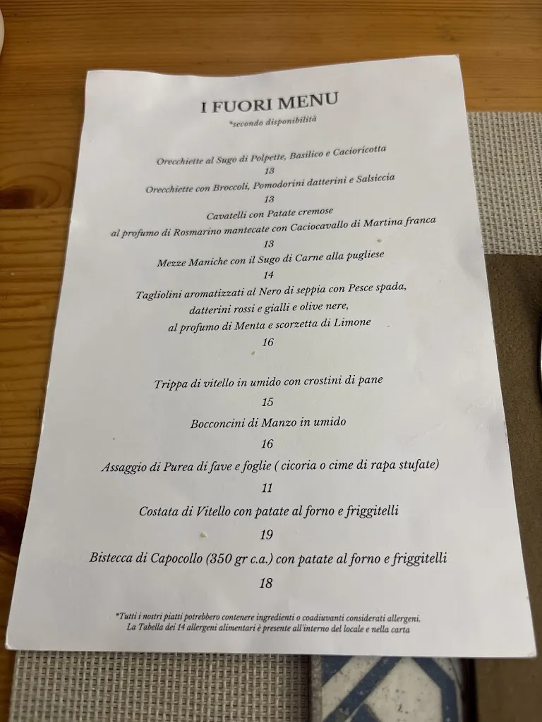 Menu_La Drogheria Pugliese - Il Mangiatorio - Ristorante Trattoria tipica pugliese_Osteria Nuova_image_1