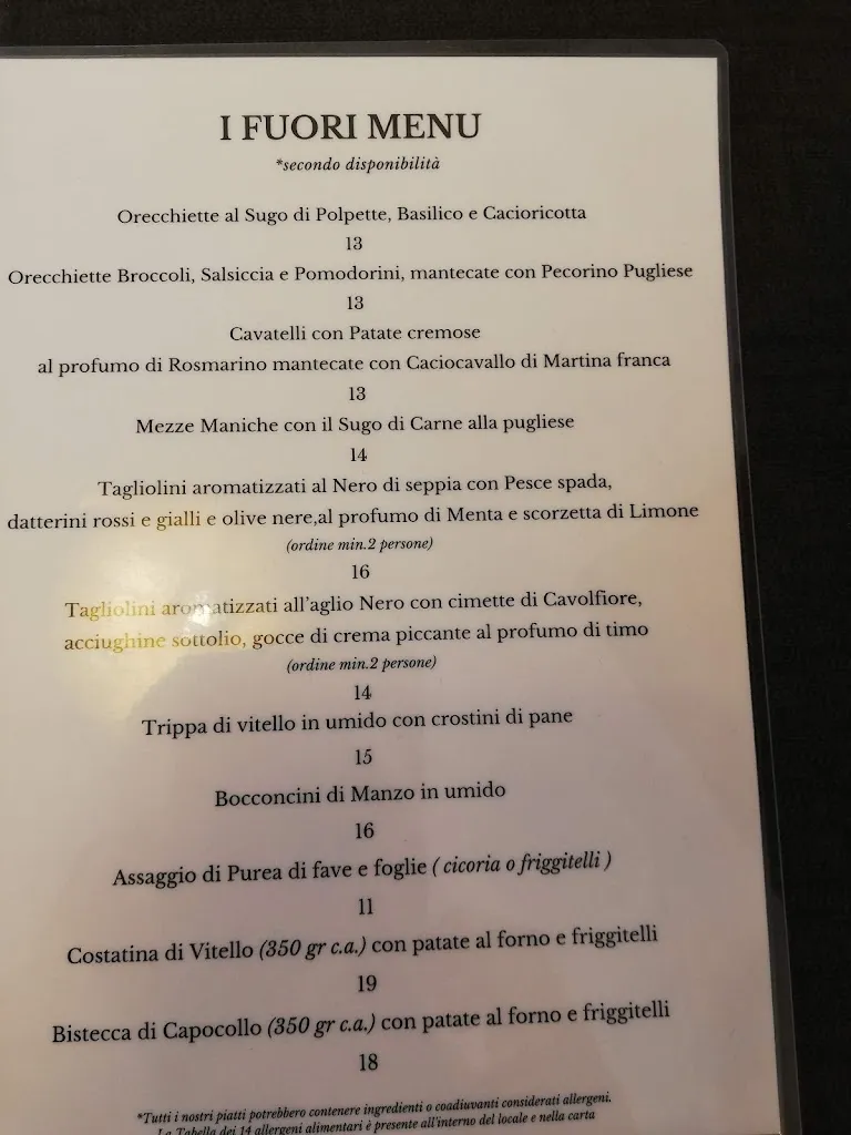 Menu_La Drogheria Pugliese - Il Mangiatorio - Ristorante Trattoria tipica pugliese_Osteria Nuova_image_2