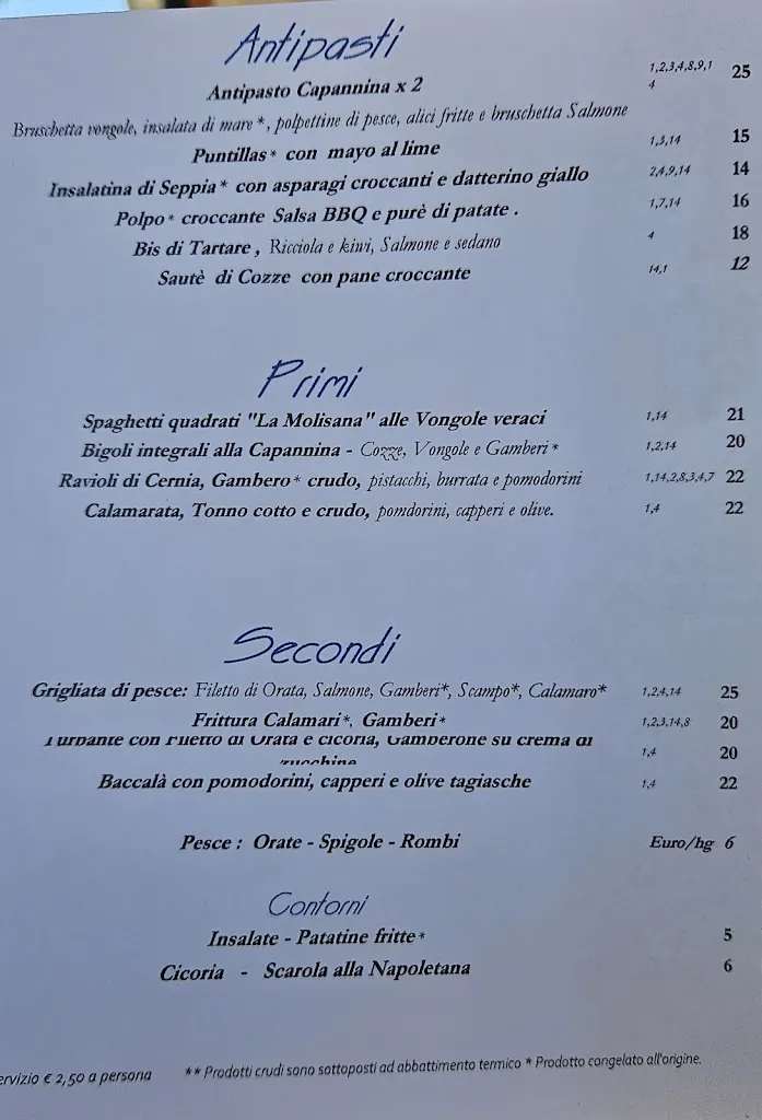 Menu_La Capannina Stabilimento Balneare - Ristorante - Location Matrimoni - Rito Civile_Passoscuro_image_2