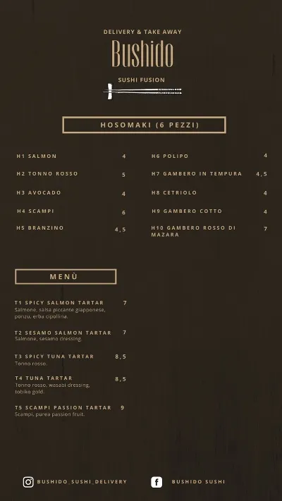 Menu_Bushido sushi experience_Poggio Mirteto_image_2