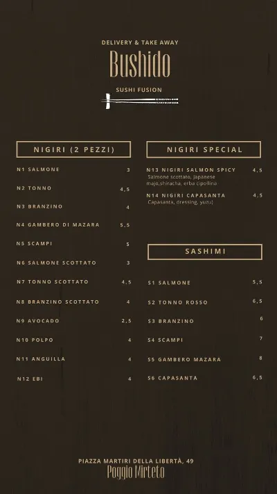 Menu_Bushido sushi experience_Poggio Mirteto_image_3