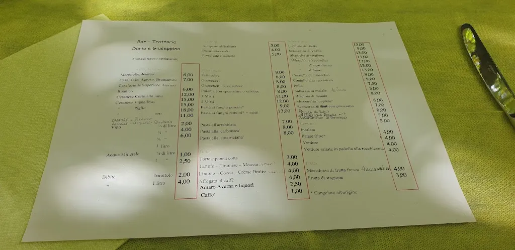 Menu_Dario e Giuseppina Trattoria - bar_Rocca di Cave_image_1