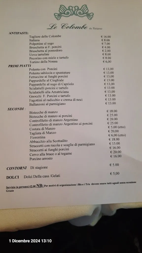 Menu_Le Colombe Da Tiziano_Rocca Priora_immagine_1