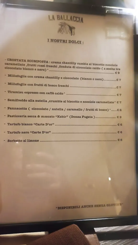 Menu_Ristorante 'La Ballaccia