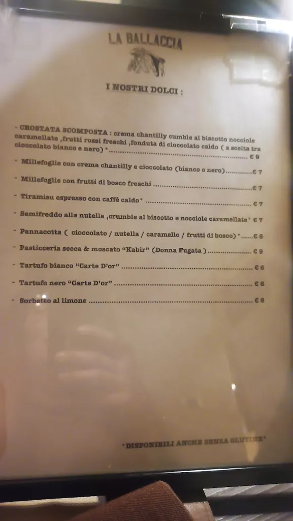 Menu_Ristorante 'La Ballaccia