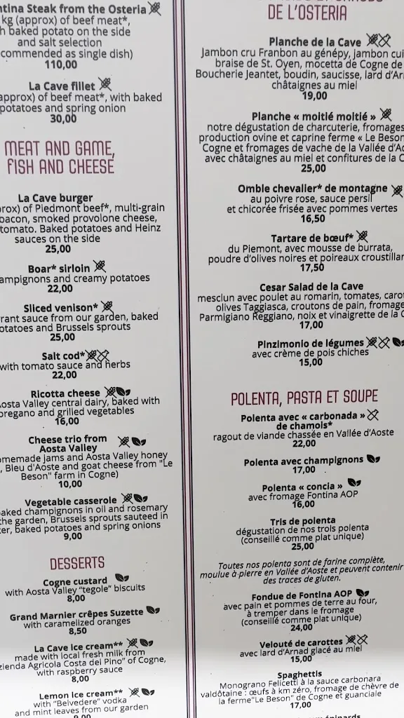 Menu_La Cave de Cogne Osteria & Bottiglieria_Cogne_image_1