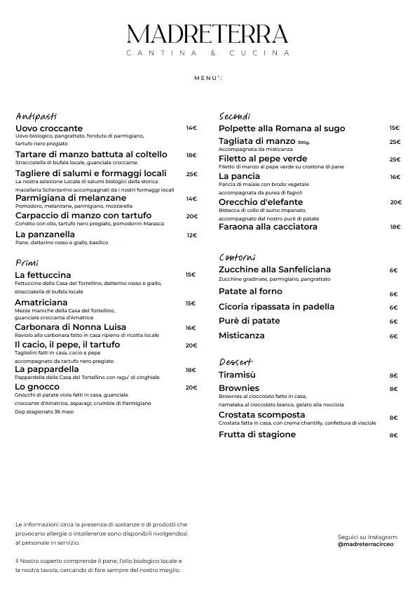 Menu_MadreTerra Circeo - Cantina e Cucina_San Felice Circeo_image_1