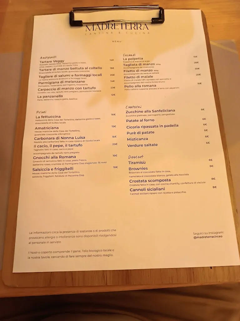 Menu_MadreTerra Circeo - Cantina e Cucina_San Felice Circeo_image_2