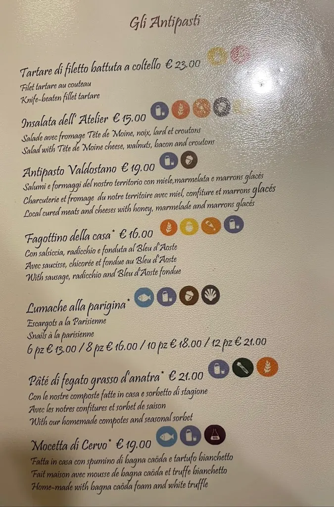 Menu_Ristorante Hostellerie De L'Atelier_Cogne_image_1