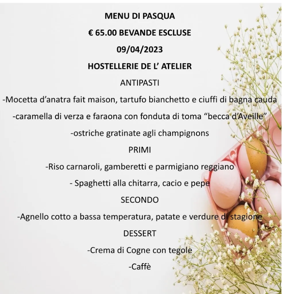 Menu_Ristorante Hostellerie De L'Atelier_Cogne_image_3