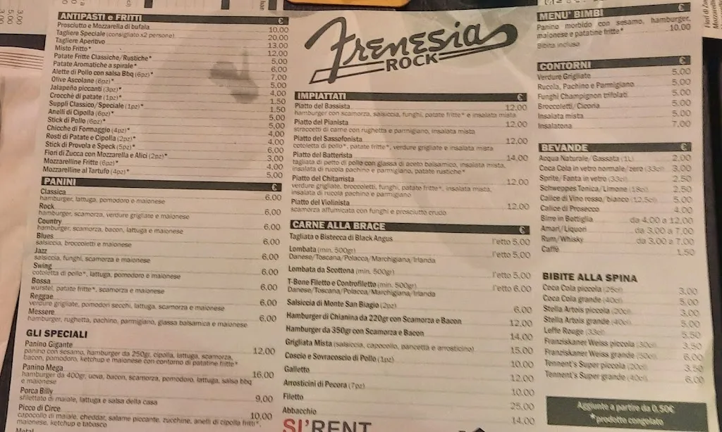 Menu_Frenesia Rock - Braceria_San Felice Circeo_image_1