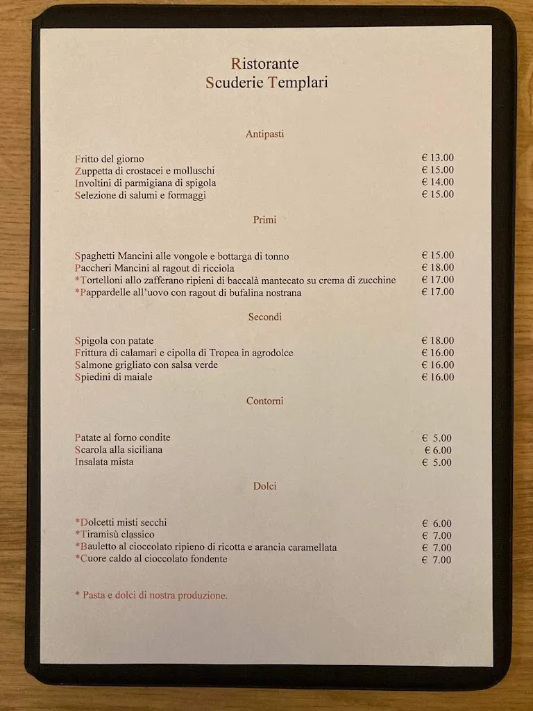 Menu_Ristorante Scuderie Templari_San Felice Circeo_image_1