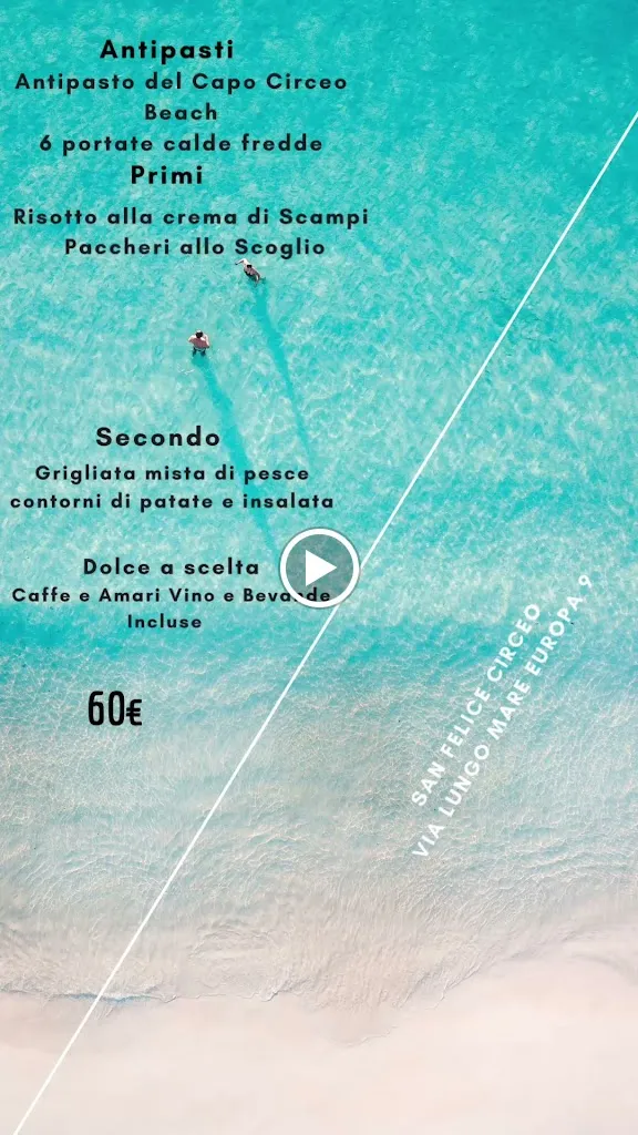 Menu_Spiaggia Capo Circeo_San Felice Circeo_immagine_1