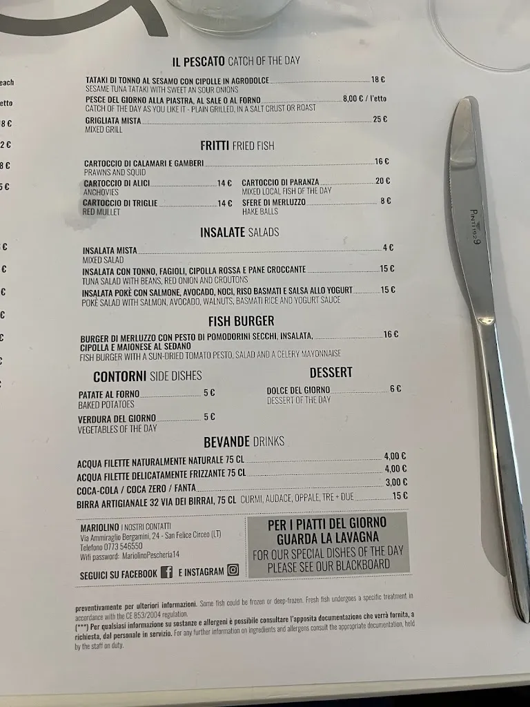 Menu_Mariolino Pescheria & Cucina_San Felice Circeo_image_1