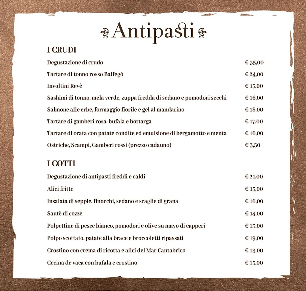 Menu_Revè Ristorante & Cafè_Santa Marinella_image_1