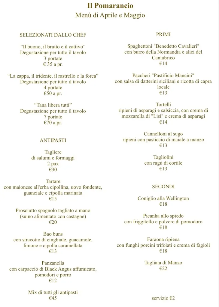 Menu_Il Pomarancio - Trattoria Libera_Sermoneta_image_1