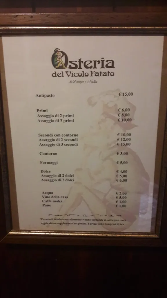 Menu_Osteria del Vicolo Fatato Di Pompeo_Serrone_imagen_3
