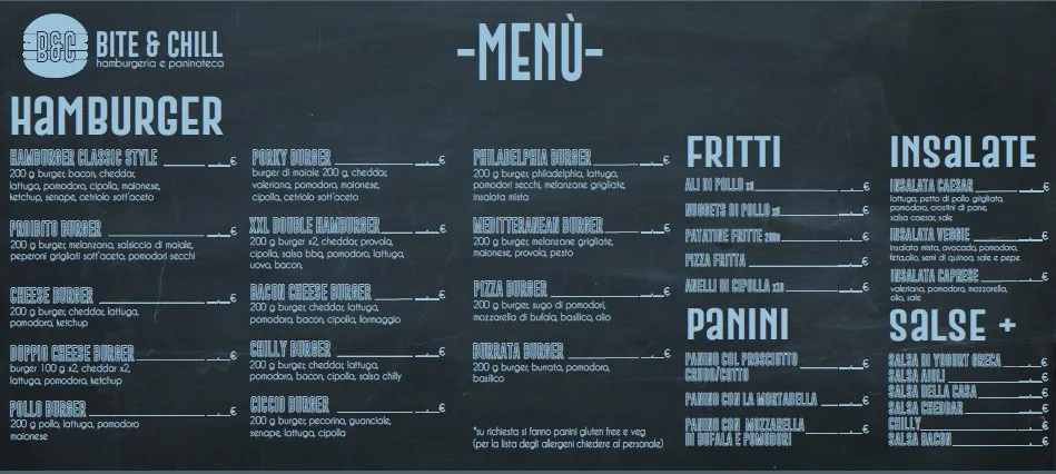 Menu_Bite&Chill Hamburgeria Sezze - Ristorante Hamburger_Sezze_image_1
