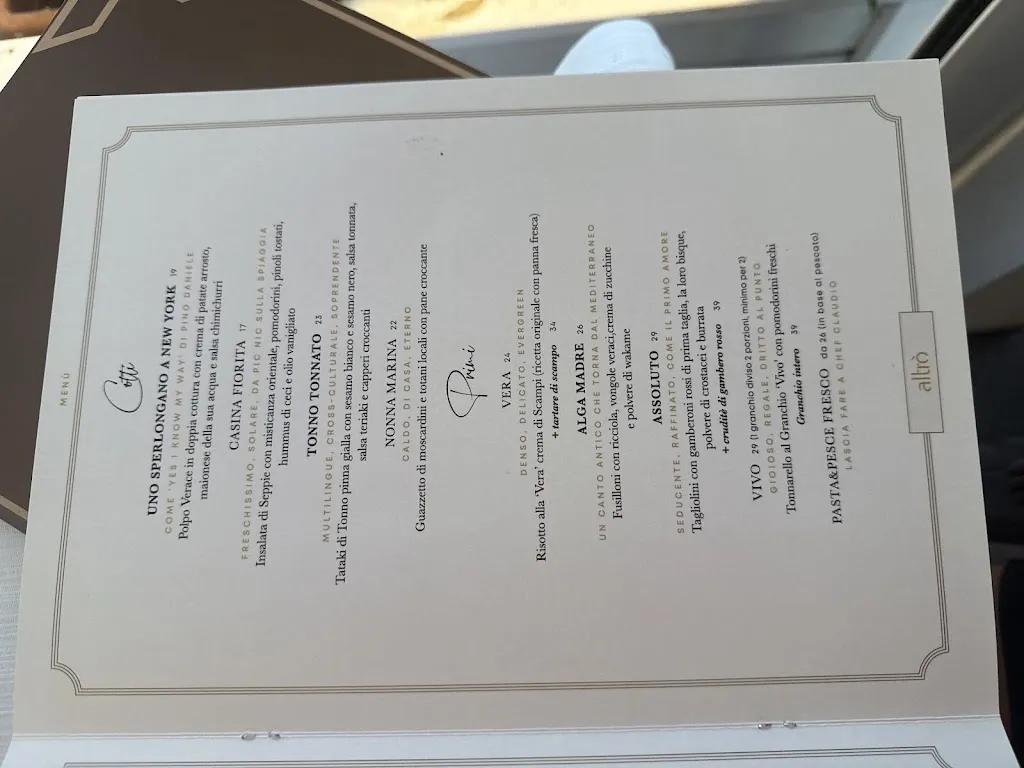 Menu_Altrò Restaurant_Sperlonga_image_1