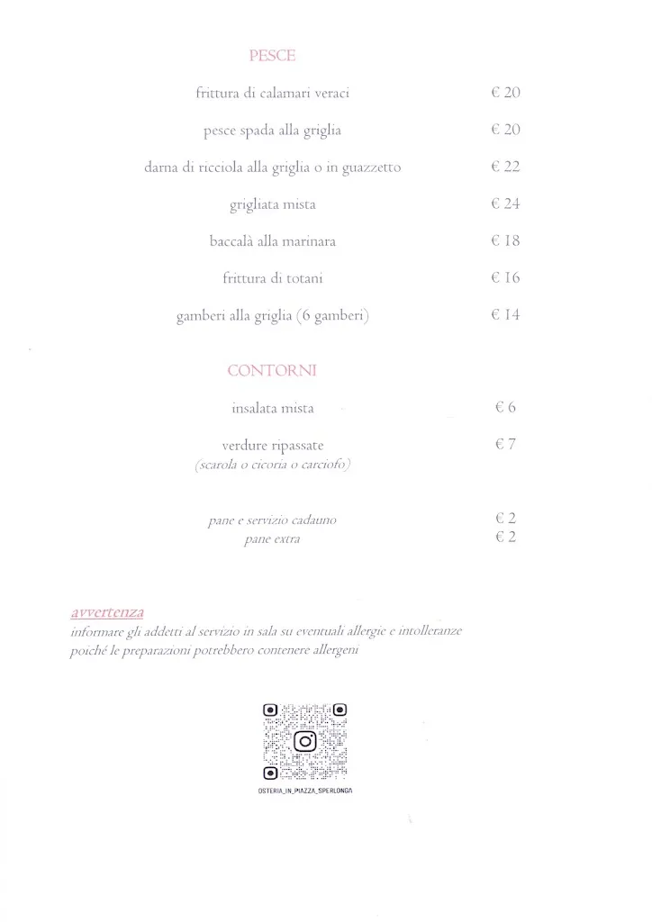 Menu_Osteria in piazza_Sperlonga_image_2