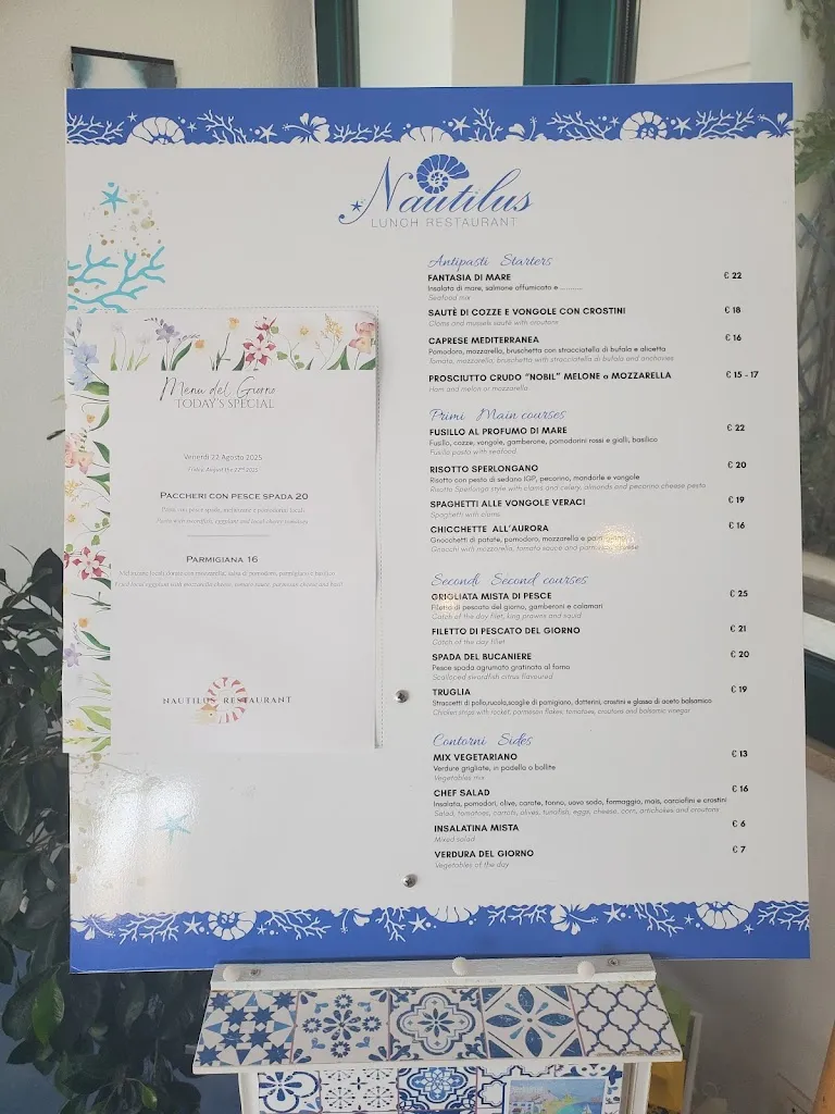 Menu_Nautilus Lunch Restaurant Cocktails & Wine Bar_Sperlonga_image_1