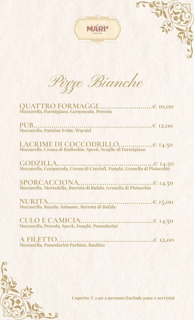 Menu_DA MARI' Since 1967 Trattoria - Pizzeria_Sperlonga_image_1