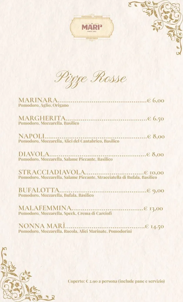Menu_DA MARI' Since 1967 Trattoria - Pizzeria_Sperlonga_image_2