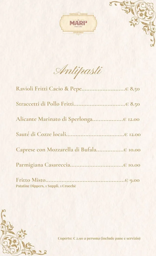 Menu_DA MARI' Since 1967 Trattoria - Pizzeria_Sperlonga_image_4